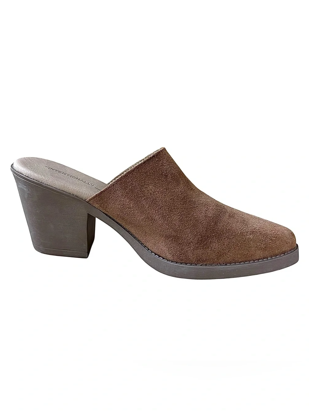 INTENTIONALLY BLANK Natural Suede Mules